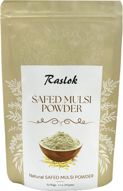 Raslok Pure Safed Musli Powder | White Musli | Svet Musli | Chlorophytum Borivilianum (100 g)