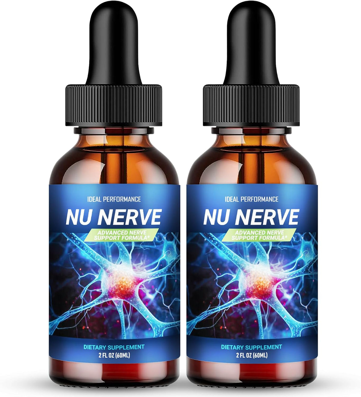 Nu Nerve Drops, Nerve Health Support, NuNerve Liquid Drops All Natural Potent Supplement – Maximum Strength, Nutritional Formula for Healthy Nerve Growth, Official NuNerve Liquid Drop Reviews (2 Pack) - görsel 1