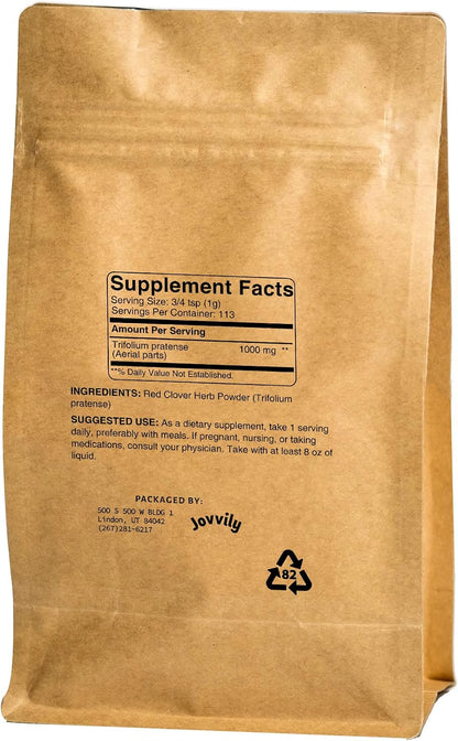 Jovvily Red Clover Herb Powder – 113g – Pure Single Ingredient Supplement