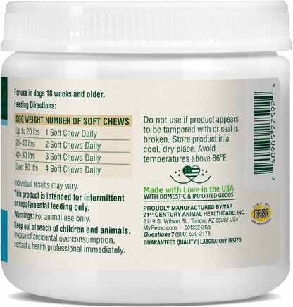 PetNC Natural Care Dog Skin and Coat Supplement, Omega-3 EPA & DHA, 60 Chewables