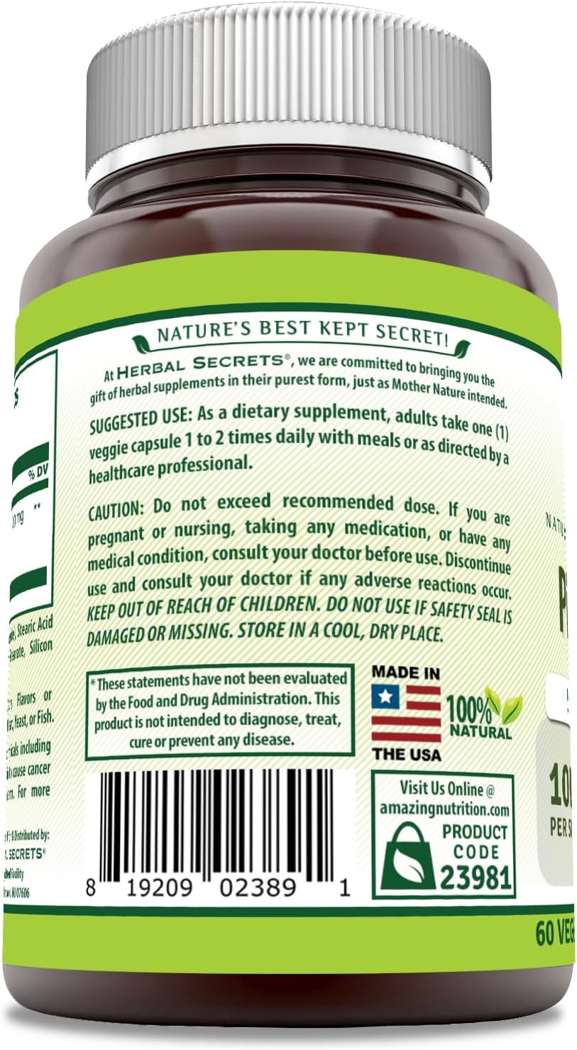 Herbal Secrets Pine Bark Extract 100 mg - Vegetarian Capsules - Non-GMO & Gluten-Free - Made in the USA (60 Capsules) - görsel 3