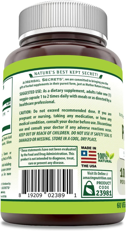 Herbal Secrets Pine Bark Extract 100 mg - Vegetarian Capsules - Non-GMO & Gluten-Free - Made in the USA (60 Capsules)