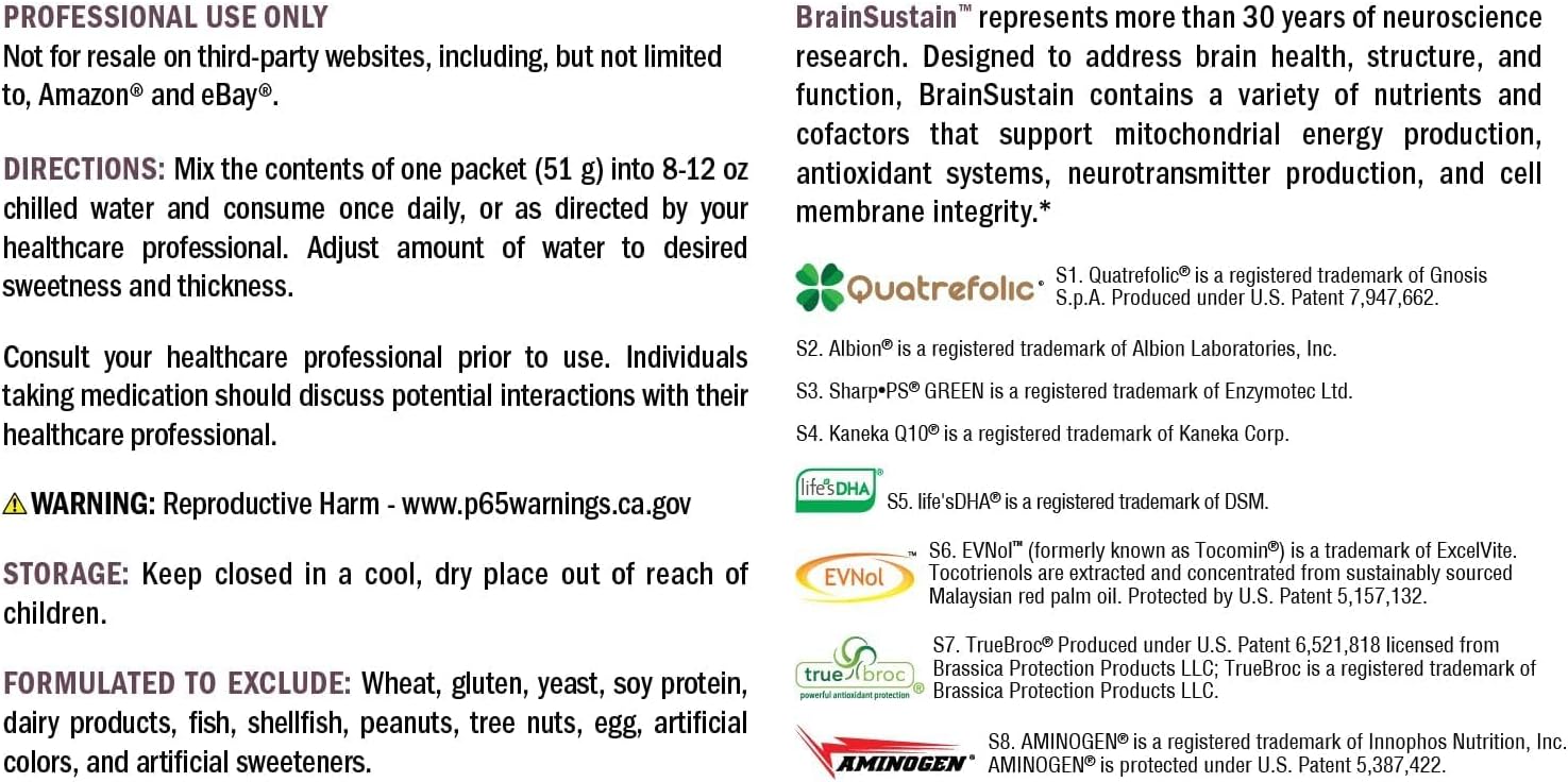XYMOGEN BrainSustain - 19 g Pea & Rice Protein - Support Brain Health & Function - Gluten-free, Dairy-free & Non-GM - Creamy Chocolate Flavour - 10 Servings - görsel 6