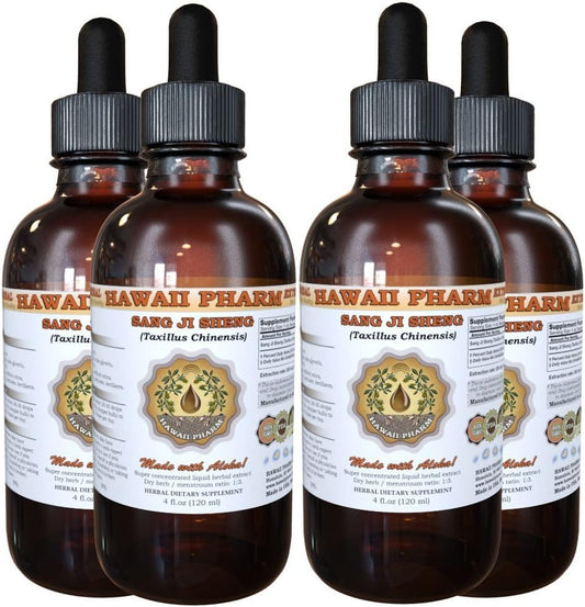 Sang Ji Sheng Tincture, Mulberry Mistletoe (Taxillus Chinensis) Stem Liquid Extract - Herbal Supplement, 4 x 118 ml (4 pack)