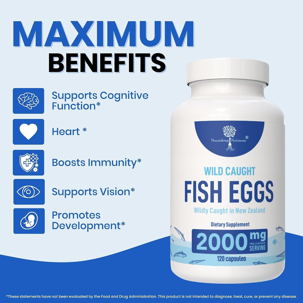 Nourishing Nutrients Wild Caught Fish Eggs 2,000mg – Omega-3 Supplement - görsel 2