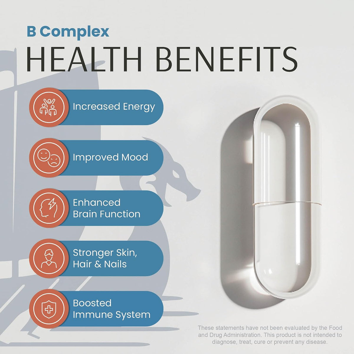 Vykee Nutrition B Complex Food Supplement – High-Potency B Vitamins, 120 Capsules - görsel 3