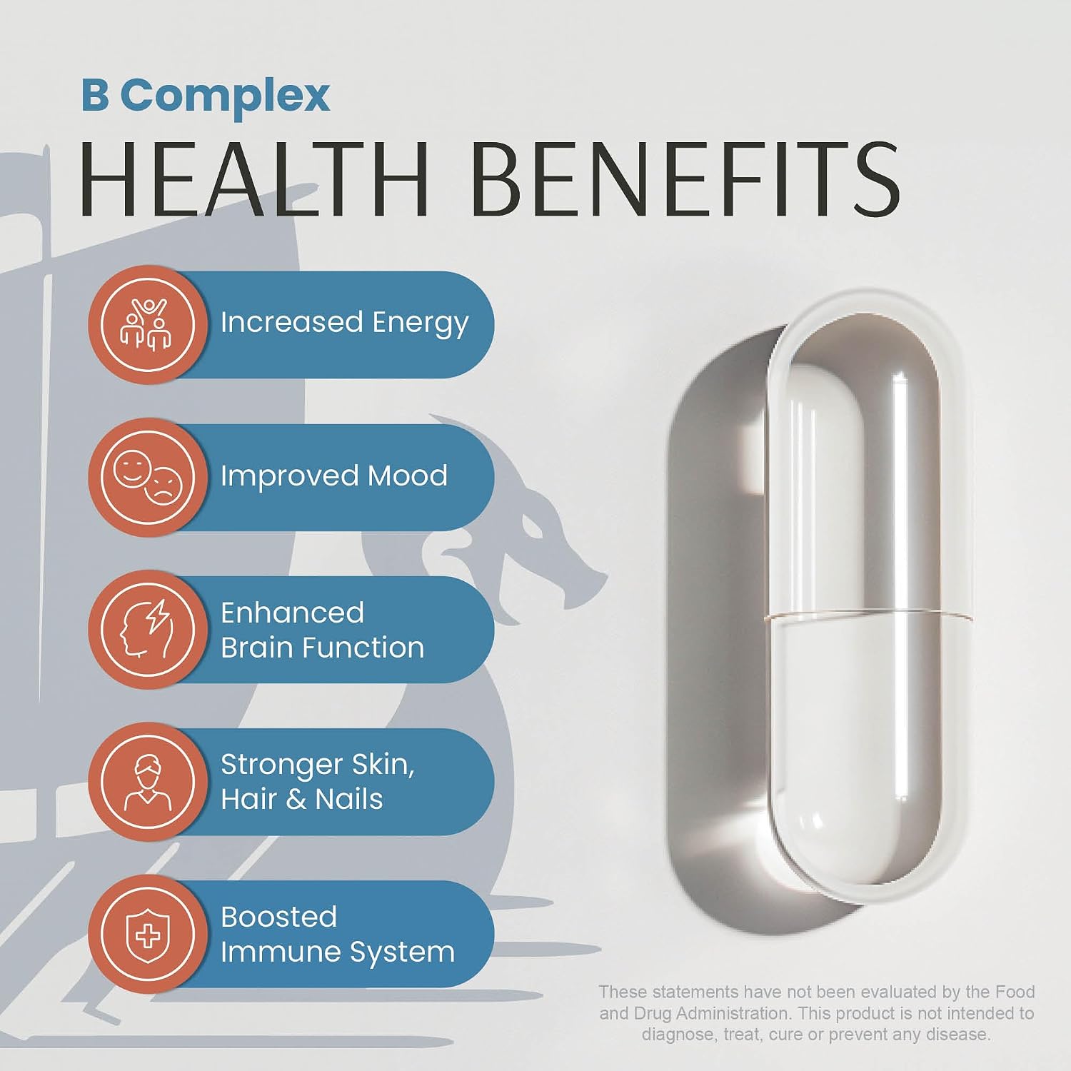Vykee Nutrition B Complex Food Supplement – High-Potency B Vitamins, 120 Capsules - görsel 3