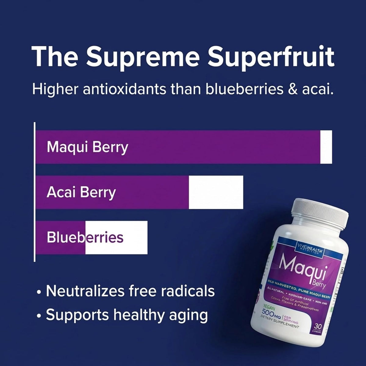 Pure Maqui Berry Extract Capsules - Antioxidant & Immune Support, 500mg, 30 Capsules - görsel 3
