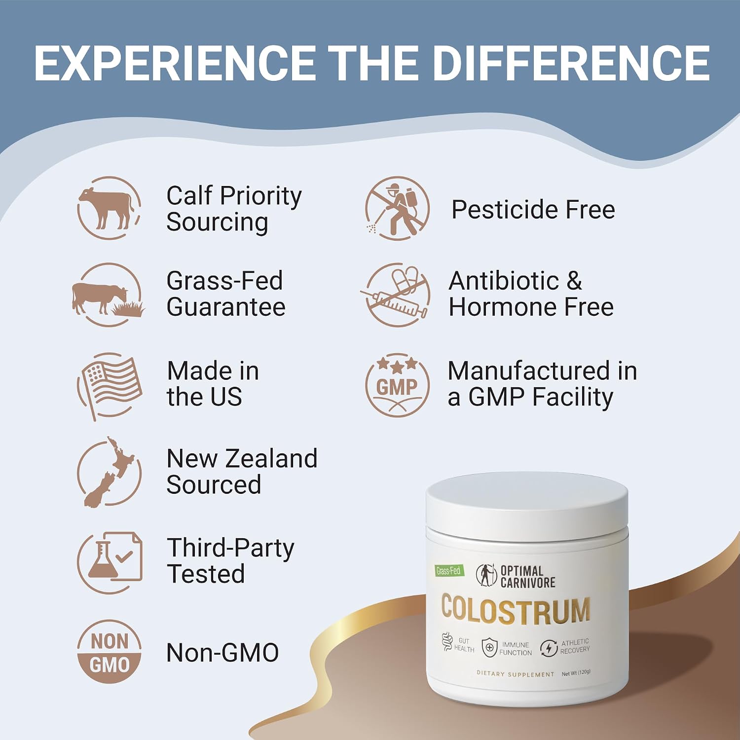 Optimal Carnivore Grass Fed Colostrum Powder – Unflavoured, 120g - görsel 2