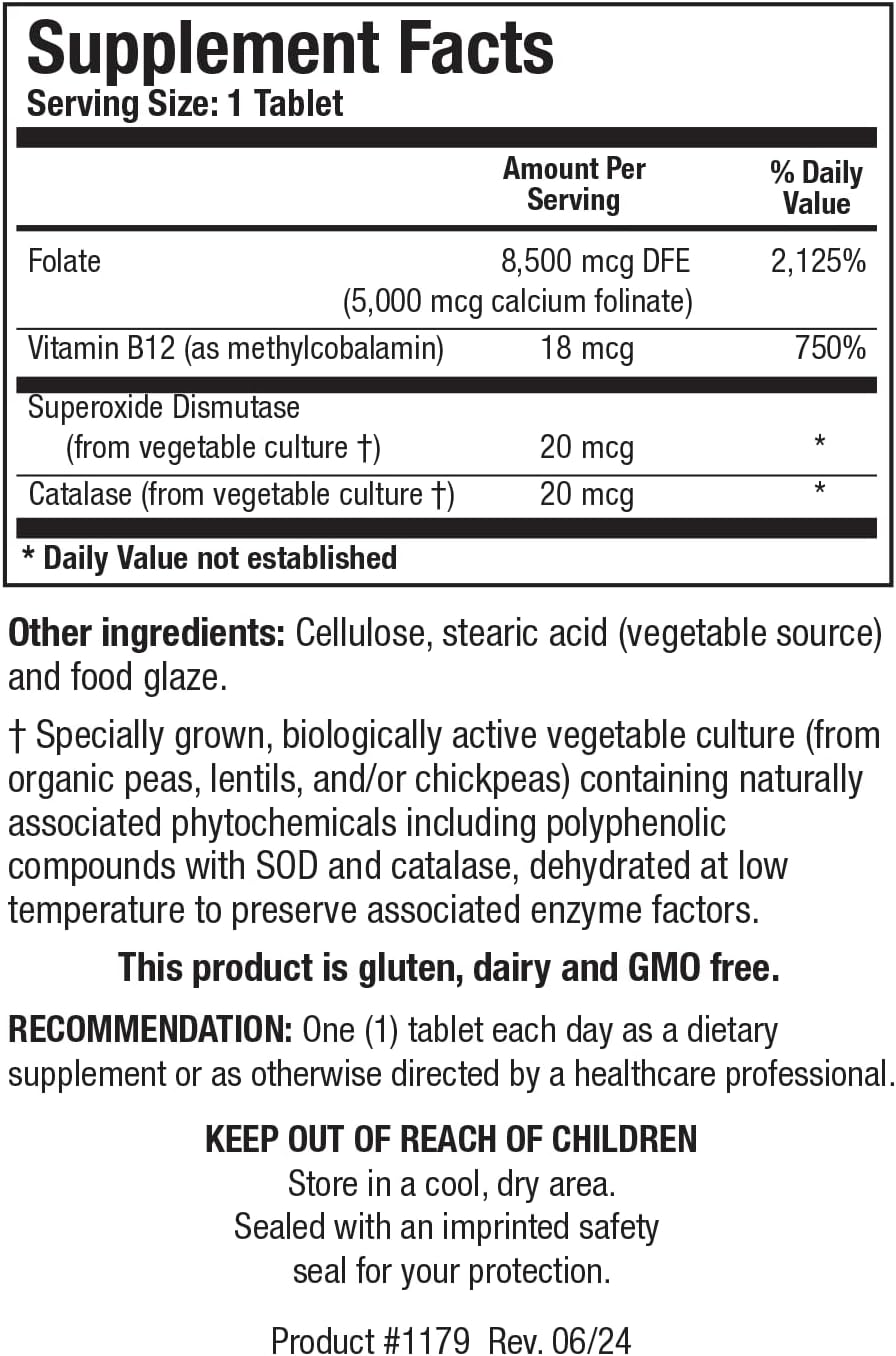 Biotics Research Folate 5 Plus, 120 Tablets - High Potency Folate with B12 for Homocysteine Metabolism and Energy Release - görsel 2