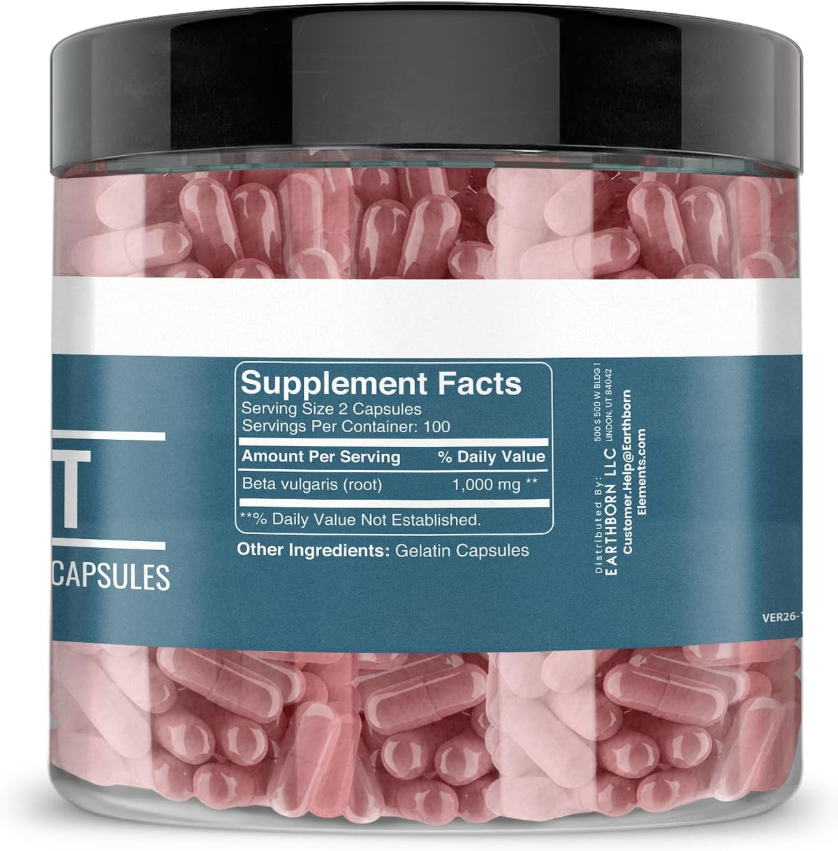 Earthborn Elements Beet Root 200 Capsules, Pure & Undiluted, No Additives - görsel 2