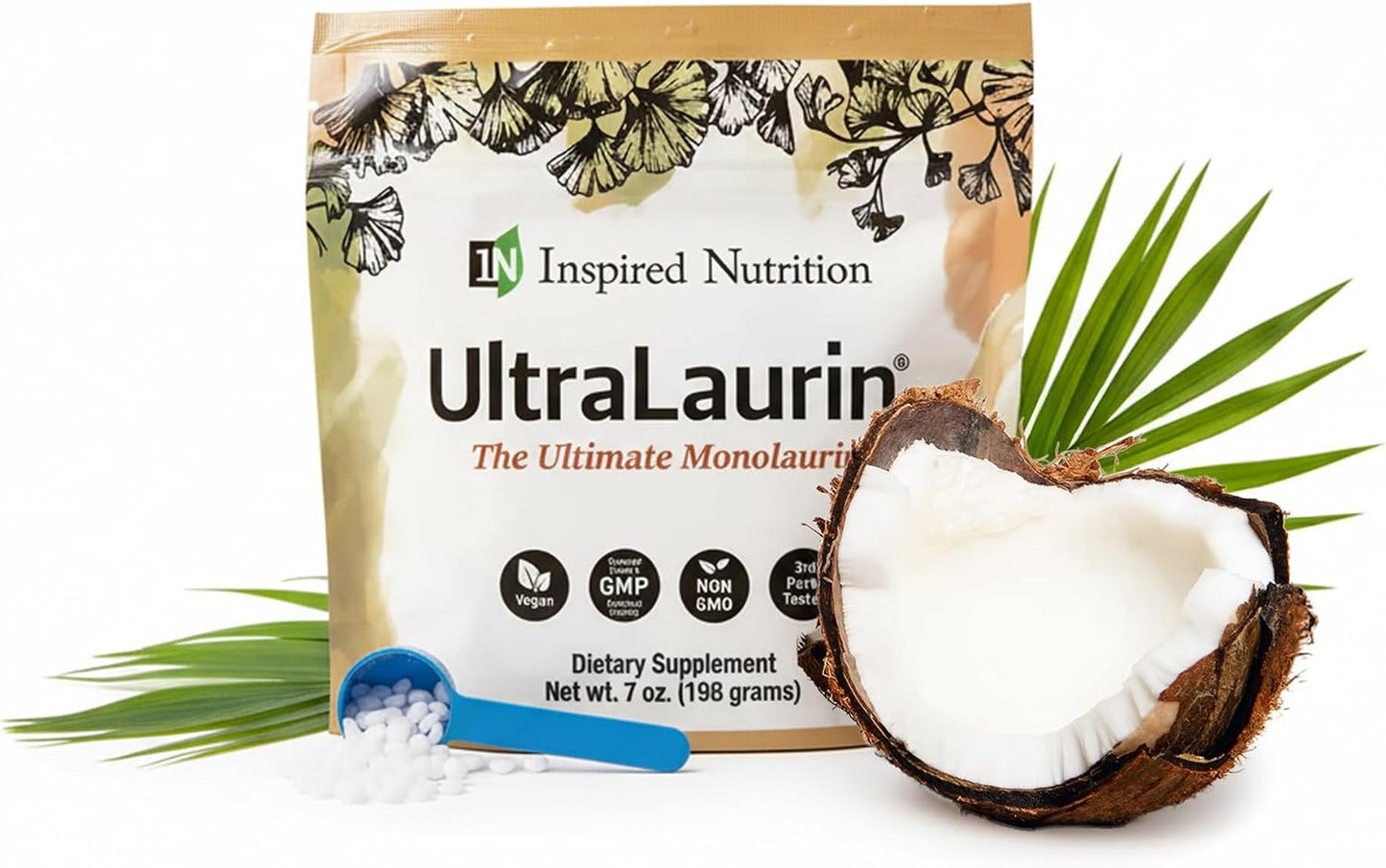 UltraLaurin® Monolaurin Supplement – 3,000 mg Coconut-Derived Pellets for Immune & Gut Health, 66 Servings - görsel 1