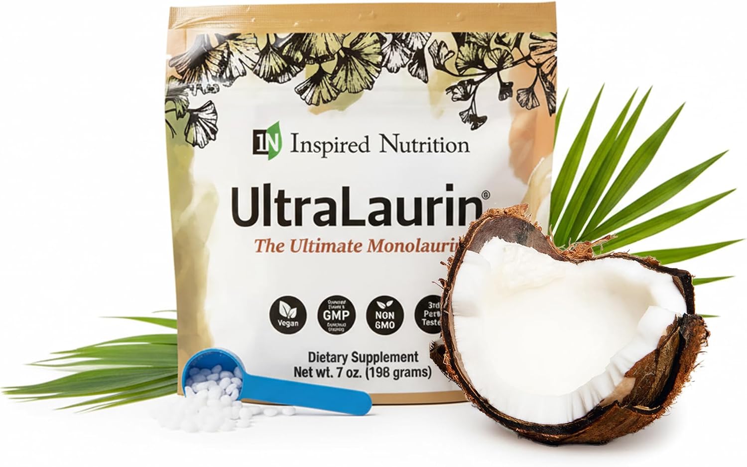 UltraLaurin® Monolaurin Supplement – 3,000 mg Coconut-Derived Pellets for Immune & Gut Health, 66 Servings - görsel 1