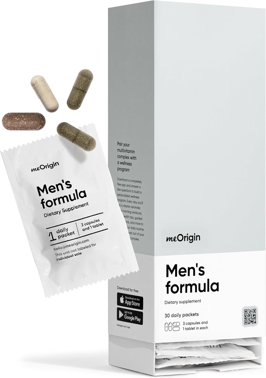 meOrigin Multivitamin for Men — All-in-One Supplement Complex with Zinc, Vitamin D, C, B12, Saw Palmetto, Biotin, Selenium - görsel 1