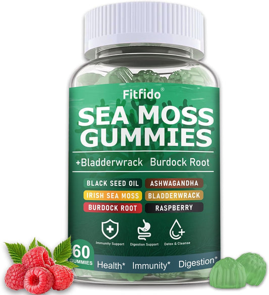 Irish Sea Moss Gummies 3000mg with Bladderwrack, 60 Count
