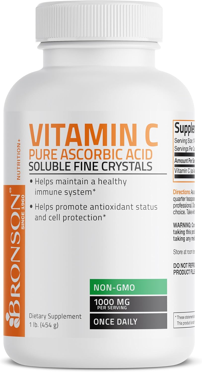 Bronson Vitamin C Powder – Pure Ascorbic Acid, Non-GMO, Fine Crystals – 454 g (1 lb) - görsel 5