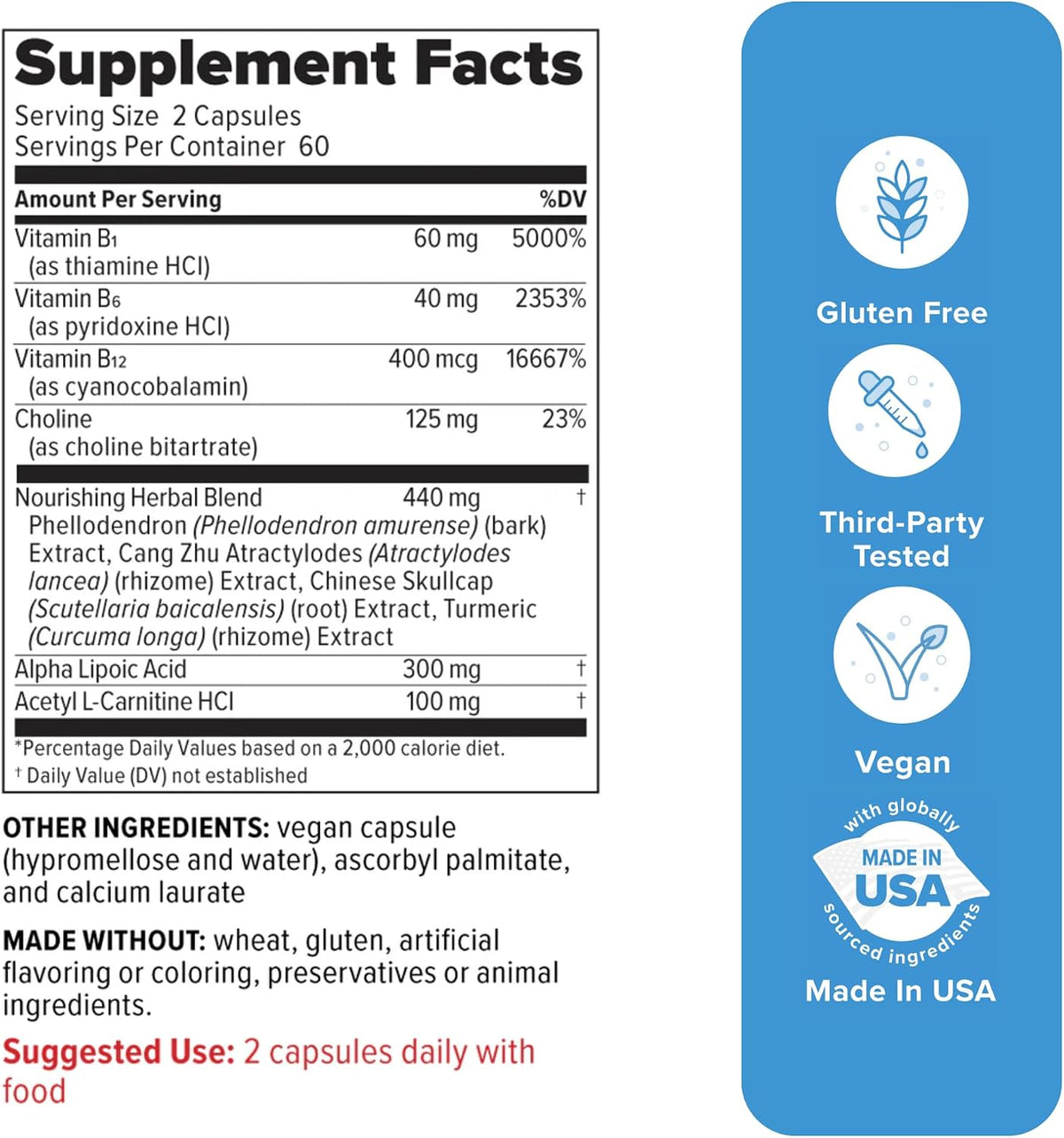 Redd Remedies Nerve Shield, Supports Healthy Nerve Structure and Circulation, 120 Vegan Capsules - görsel 2