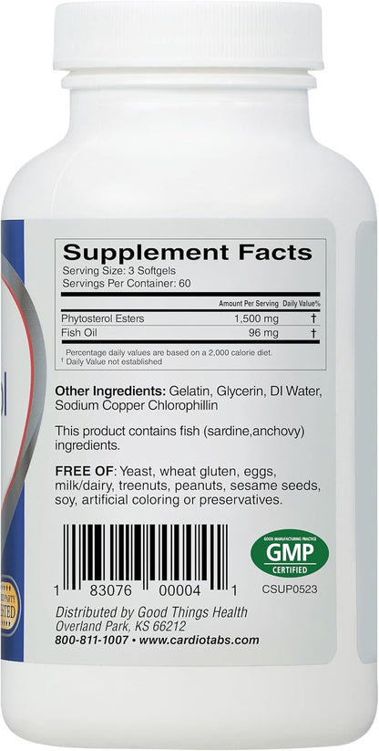 CardioSterol - Plant Sterols and Fish Oil Food Supplement, 180 Soft gel capsule Capsules (60-Day Supply)