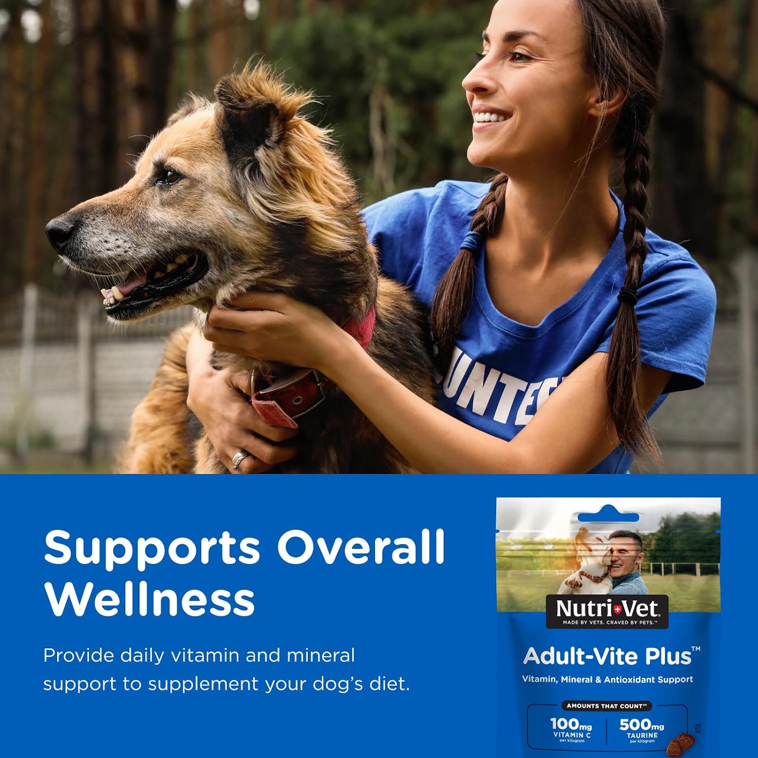 Nutri-Vet Adult-Vite Plus Dog Multivitamin Soft Chews, Daily Dog Supplement with Vitamins, Minerals and Antioxidants, Supports Skin, Immune, Joint and Gut Health, Tasty Chicken Flavour, 70 Count - görsel 2