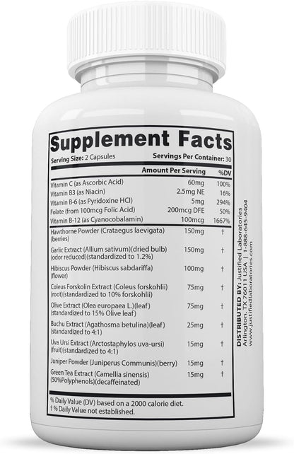 Justified Laboratories Blood Balance - 60 Capsules, Pack of 3 - Advanced Circulatory Support Formula with Herbs & Vitamins - 90 Servings