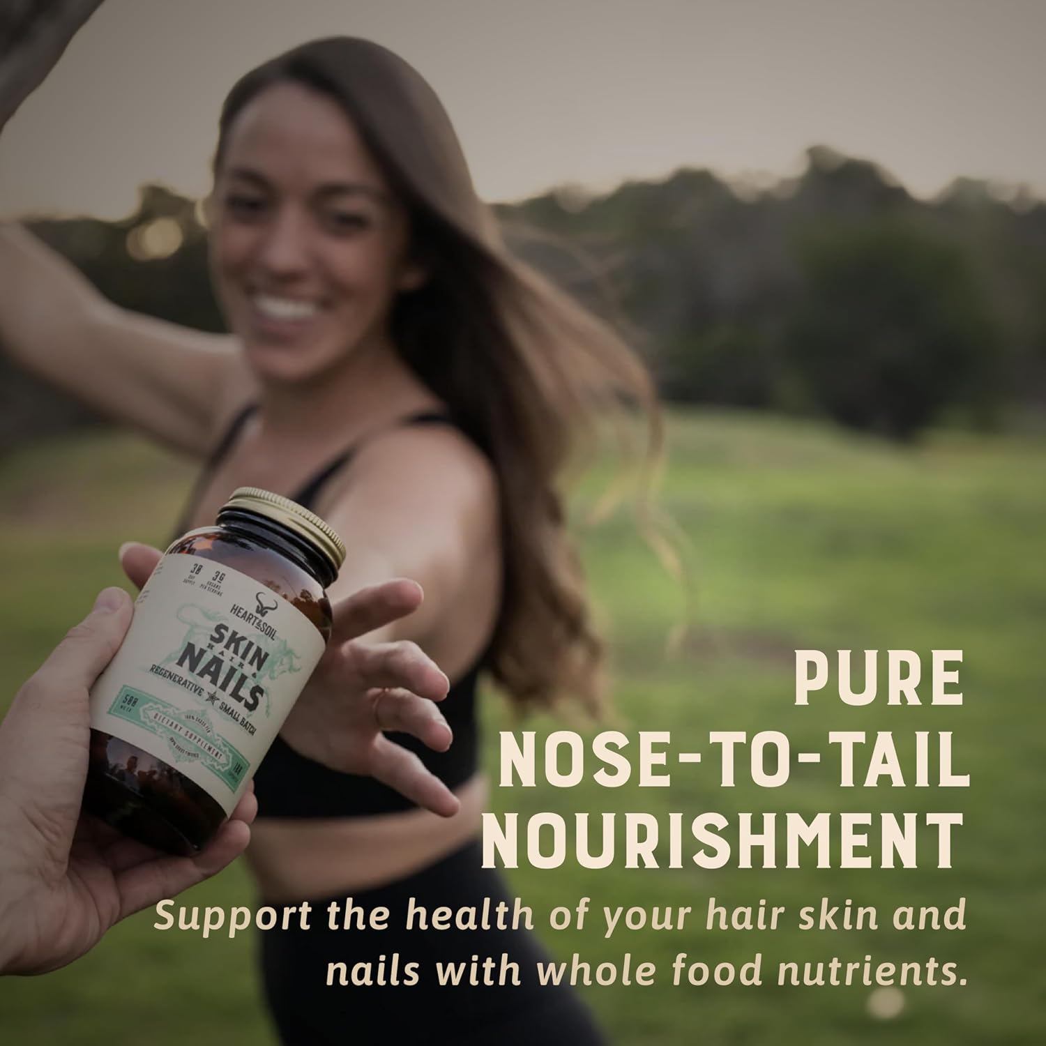 Heart & Soil – 100% Grass Fed & Finished Hair Skin and Nails Supplement – 180 Capsules - görsel 9