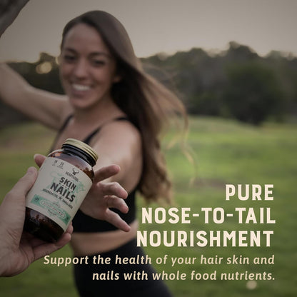 Heart & Soil – 100% Grass Fed & Finished Hair Skin and Nails Supplement – 180 Capsules