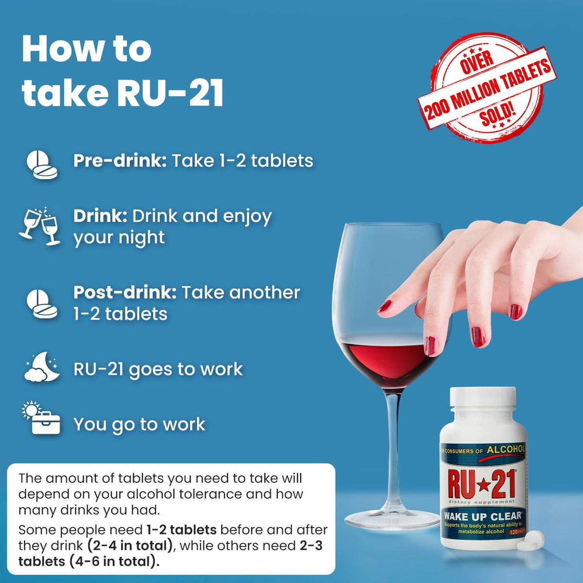 RU-21 Liver Support Supplement | Feel Better After Drinking | 120 Tablets - görsel 5