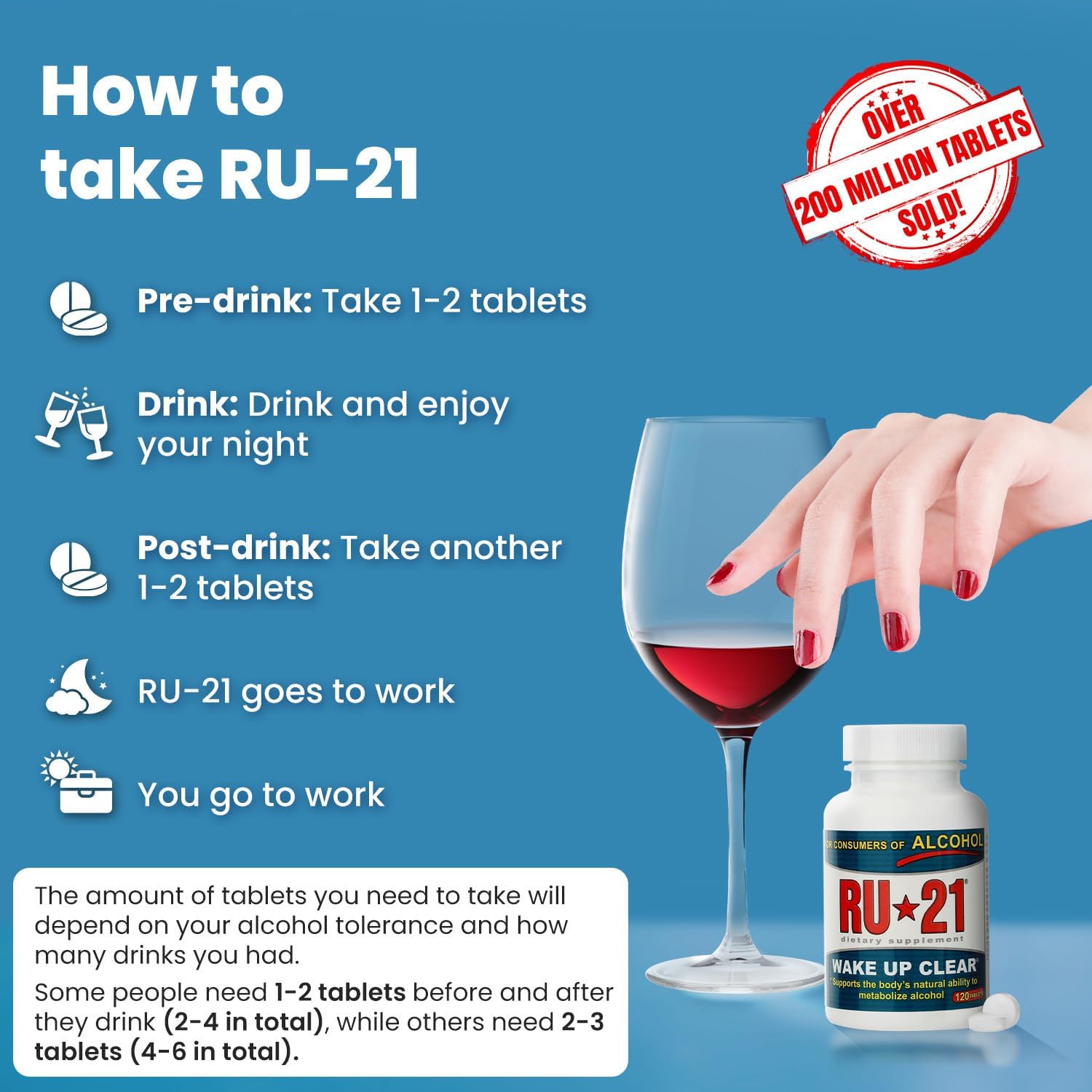 RU-21 Liver Support Supplement | Feel Better After Drinking | 120 Tablets - görsel 5