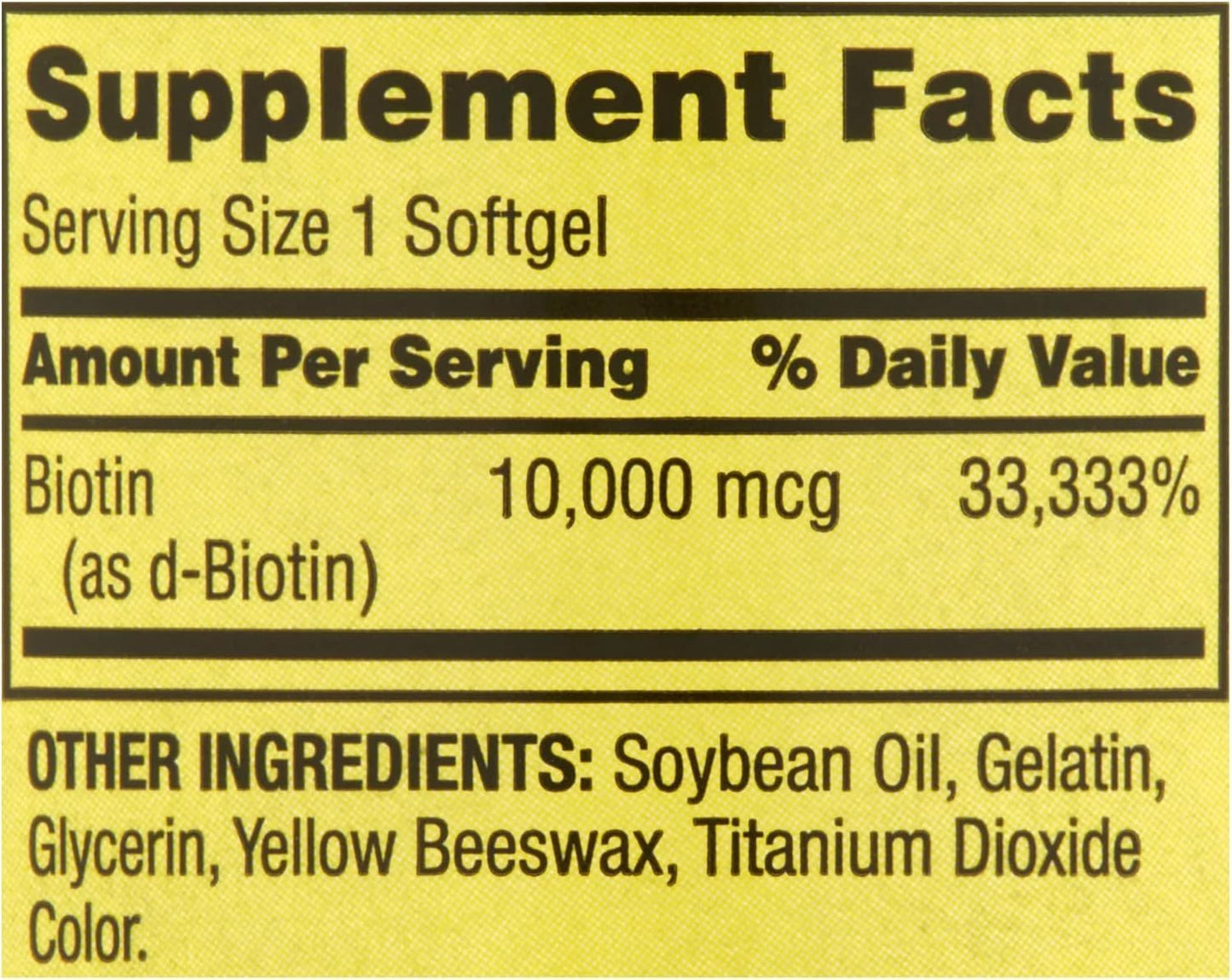 Spring Valley Biotin 10,000 mcg, 120 Count, Soft gel capsules, Biotin for Hair, Skin, Nail Health - görsel 2