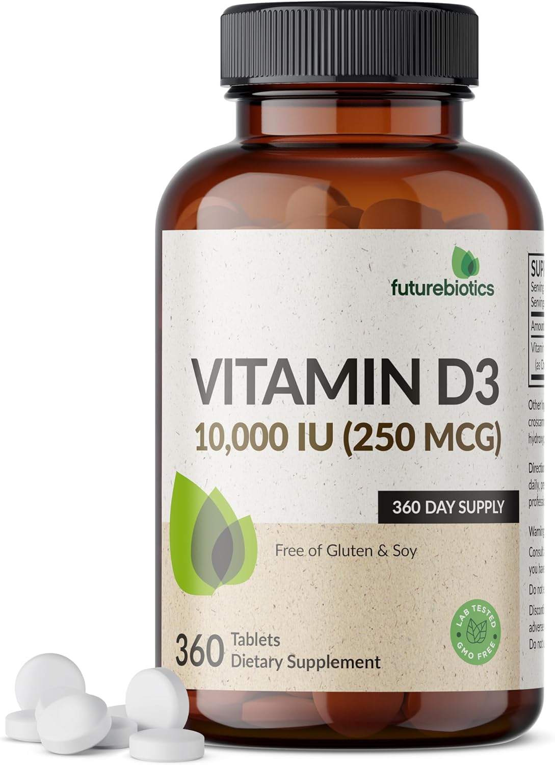 Futurebiotics Vitamin D3 10,000 IU (250 mcg) - 360 Tablets - görsel 1