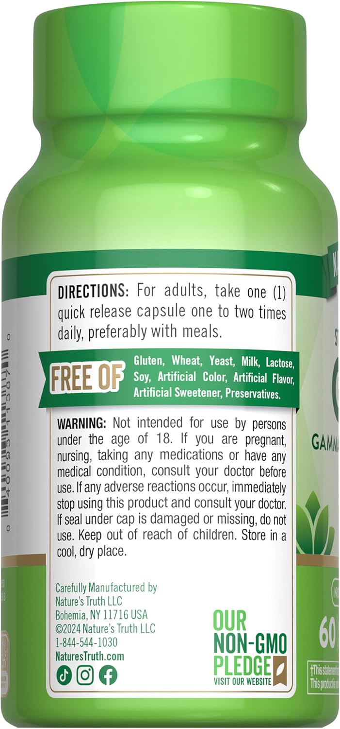 Nature's Truth GABA 750mg Capsules – 60 Count - görsel 7