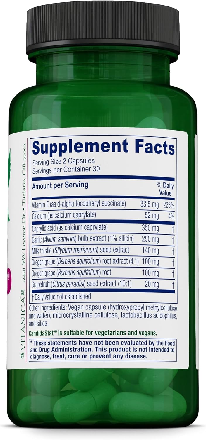 Vitanica Candidastat - Balanced Support - Vegan, 60 Capsules - görsel 2