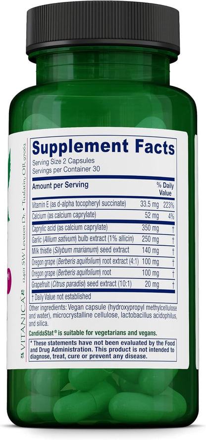Vitanica Candidastat - Balanced Support - Vegan, 60 Capsules