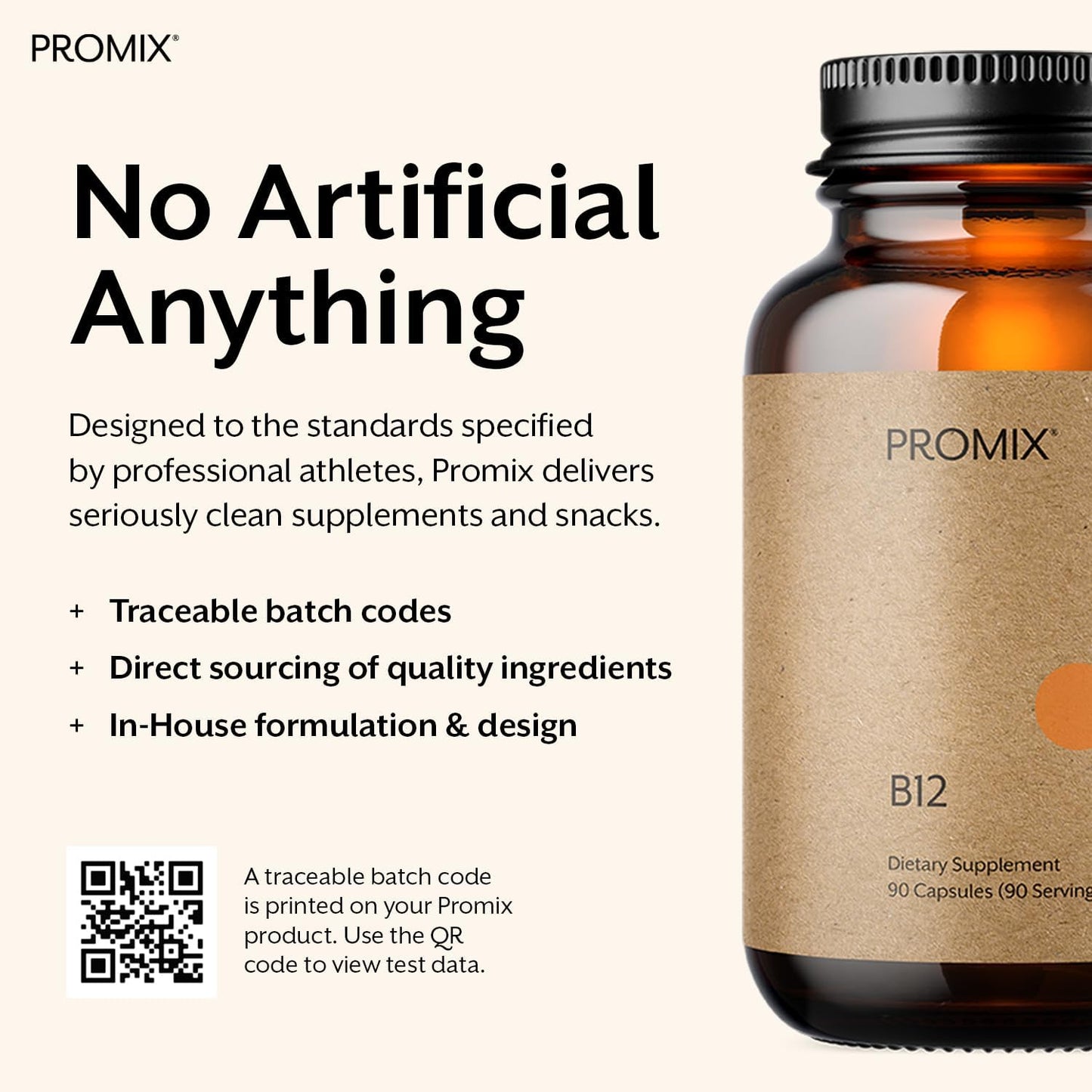 Promix Nutrition Vitamin B12 Supplement - 1000mcg Methylcobalamin - Gut Friendly - 90 Capsules - görsel 4