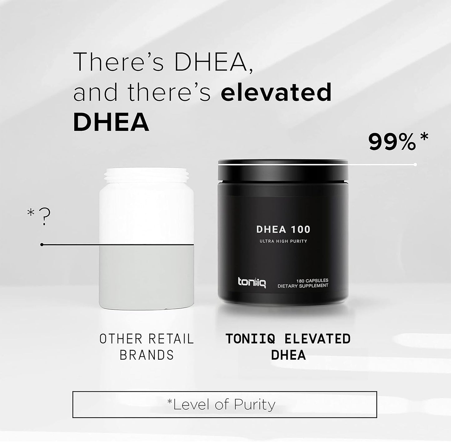 Toniiq Ultra High Strength DHEA 100mg Supplement - 99%+ Pure Micronised DHEA for Men and Women - 180 Capsules - görsel 3
