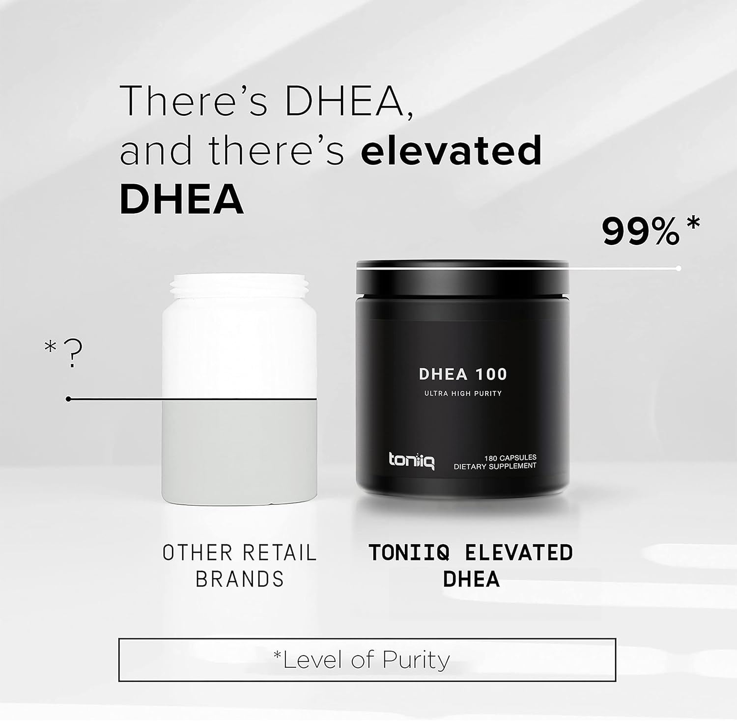 Toniiq Ultra High Strength DHEA 100mg Supplement - 99%+ Pure Micronised DHEA for Men and Women - 180 Capsules - görsel 3