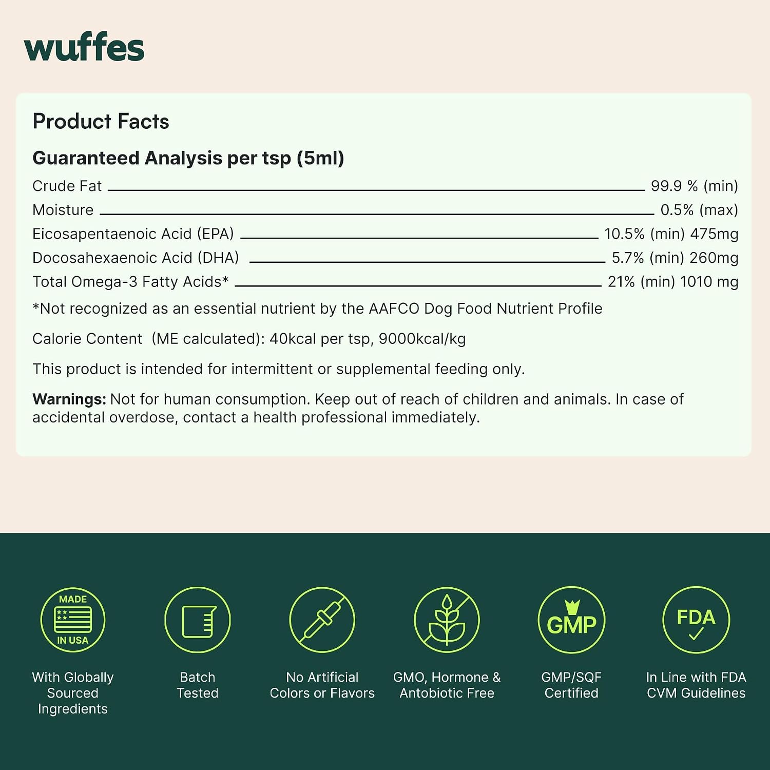 Wuffes Advanced Omega-3 Fish Oil for Dogs – 100% Pure Wild Alaskan Pollock Oil, Natural EPA & DHA, 227 ml - görsel 8