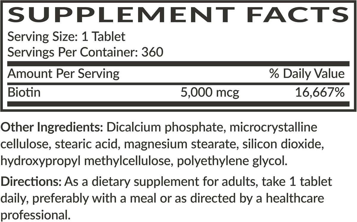 Futurebiotics Biotin 5000 mcg - 360 Vegetarian Tablets - görsel 8