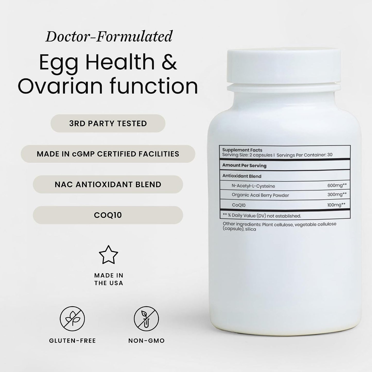 Perelel Fertility Support, Antioxidant Multivitamin with CoQ10, NAC & Açai Berry - görsel 2