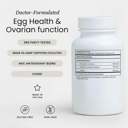 Perelel Fertility Support, Antioxidant Multivitamin with CoQ10, NAC & Açai Berry