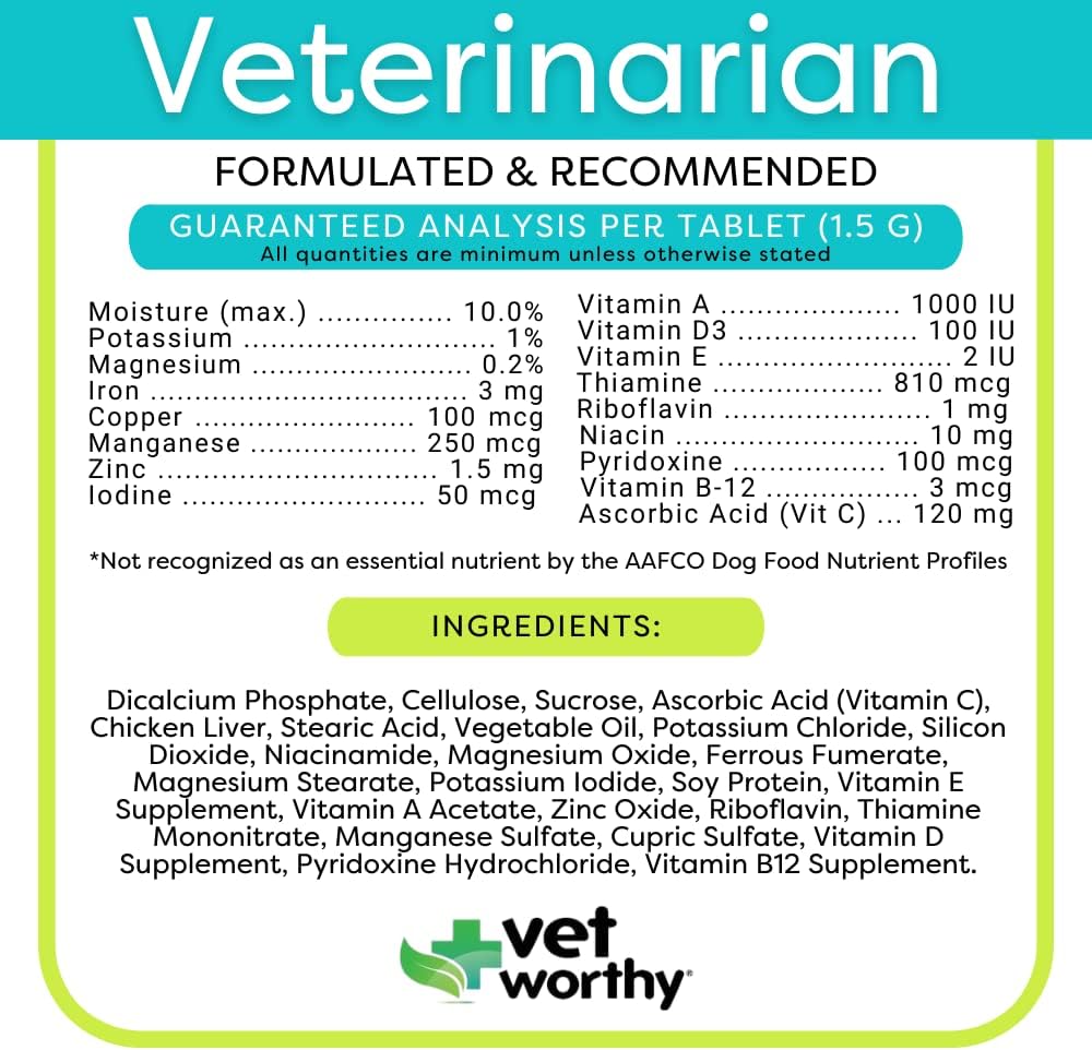 Vet Worthy Adult Multi Vitamins for Dogs, 60 Tablets (Liver Flavour) - görsel 3