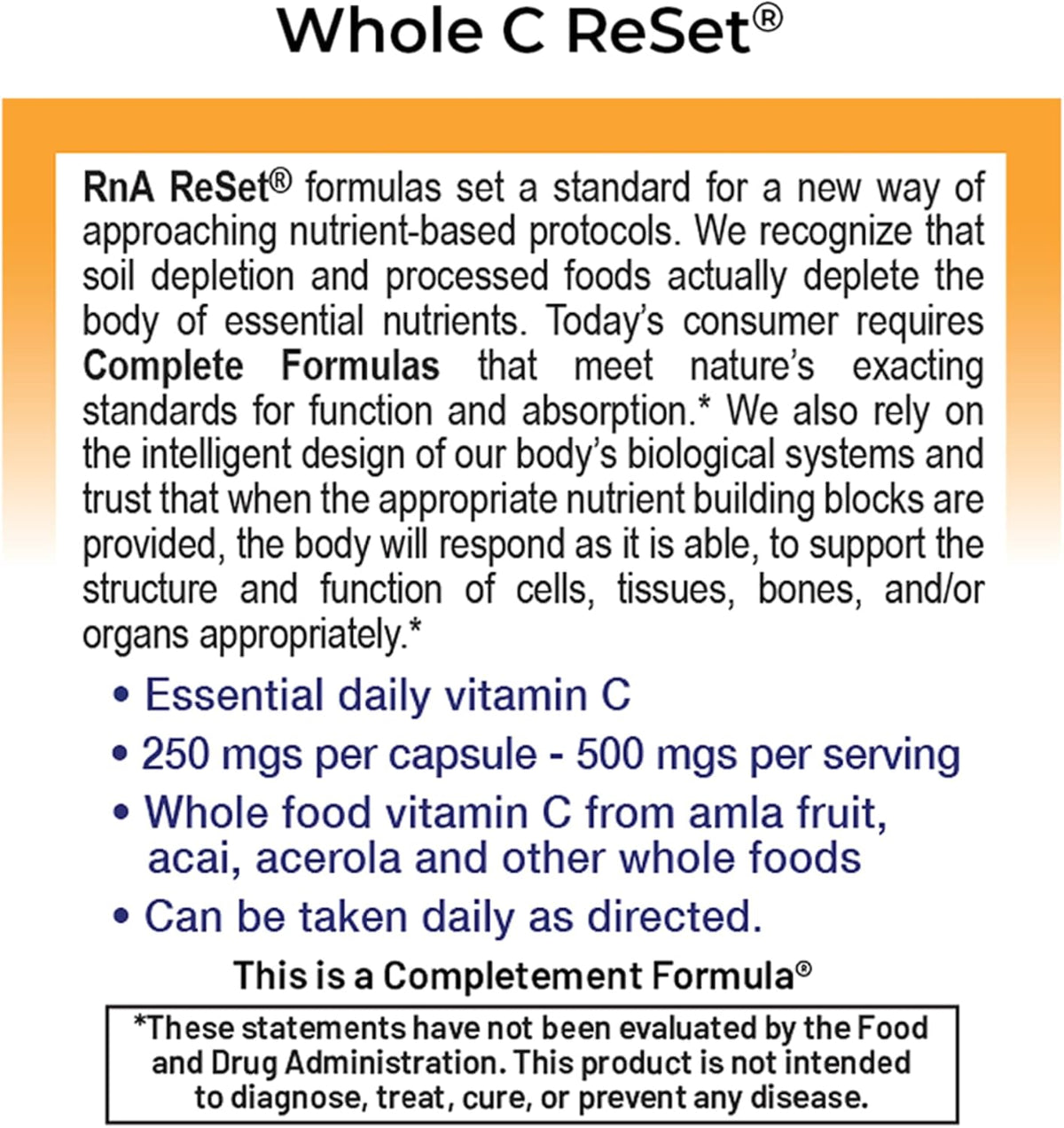 RnA ReSet Whole C Reset – Organic Vitamin C Complex (60 Capsules) - görsel 3
