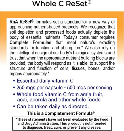 RnA ReSet Whole C Reset – Organic Vitamin C Complex (60 Capsules)