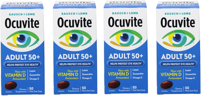 Ocuvite 50+ Eye Vitamin and Mineral Supplement, 50 Softgels (4-Pack)