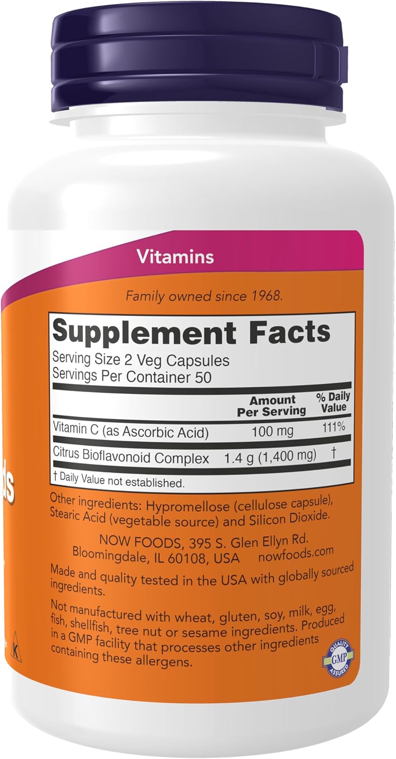 NOW Foods Citrus Bioflavonoids 700 mg with Vitamin C, 100 Capsules - görsel 2