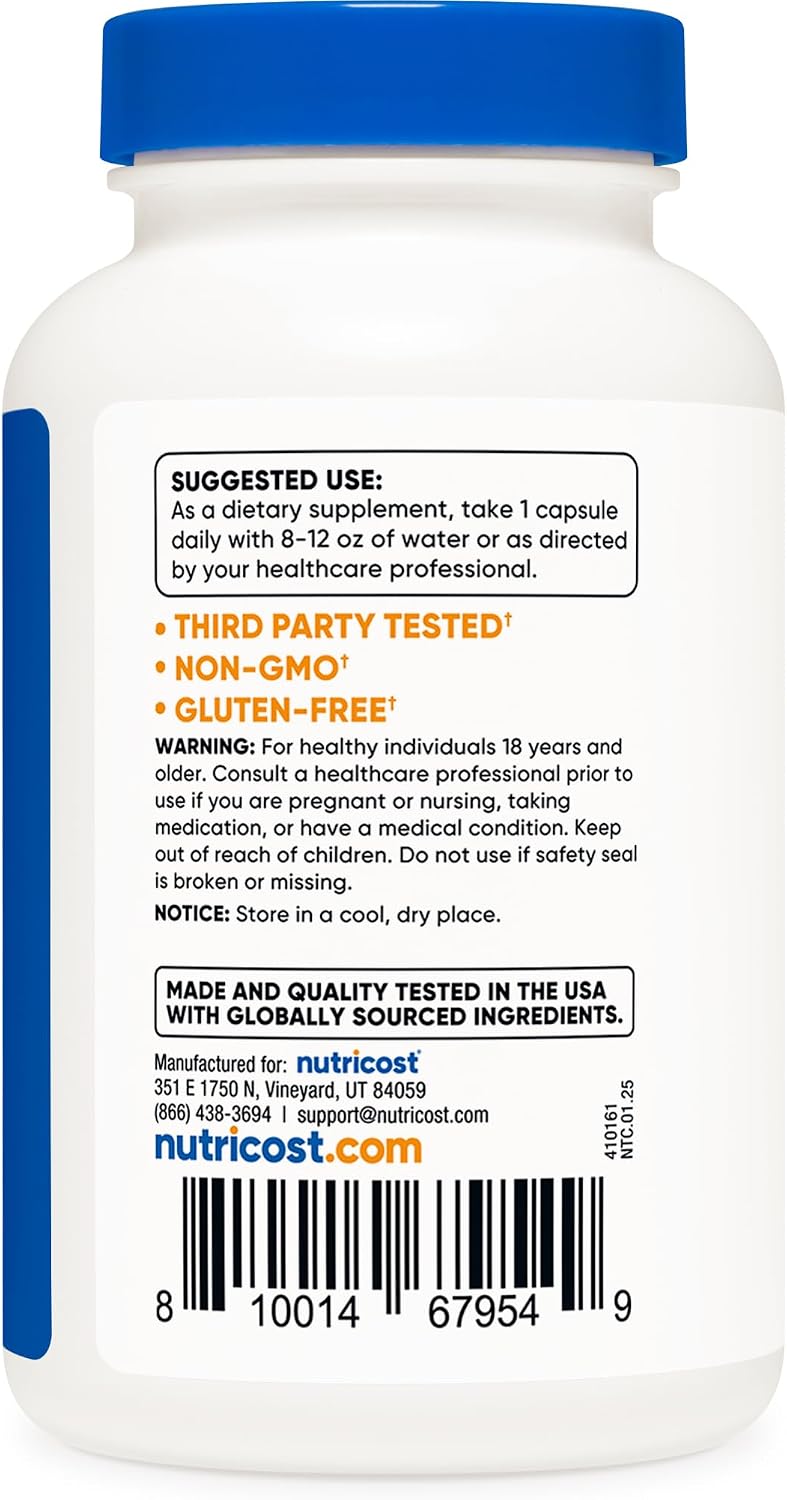 Nutricost Vitamin B1 (Thiamine) 500mg, 120 Capsules - görsel 4