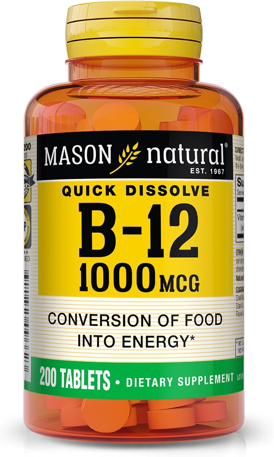 Mason Natural Vitamin B-12 1000 mcg Fast-Dissolve Tablets, 300-Day Supply (3 Pack) - görsel 5