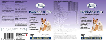 Probiotic 8 Plus Pet Probiotics with Enzymes & Fibre for Digestion - Natural Herbal Digestive Supplement for Cats & Dogs (1 kg)