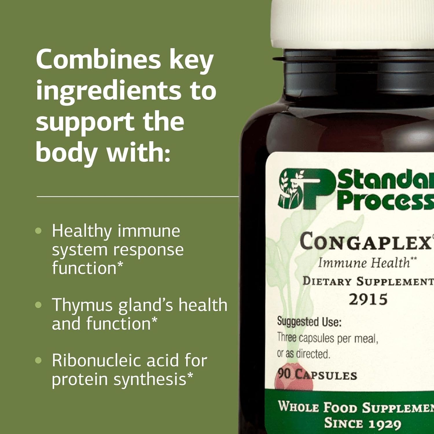 Standard Process Congaplex - Thymus Gland Support with Mushroom Powder (90 Capsules) - görsel 4