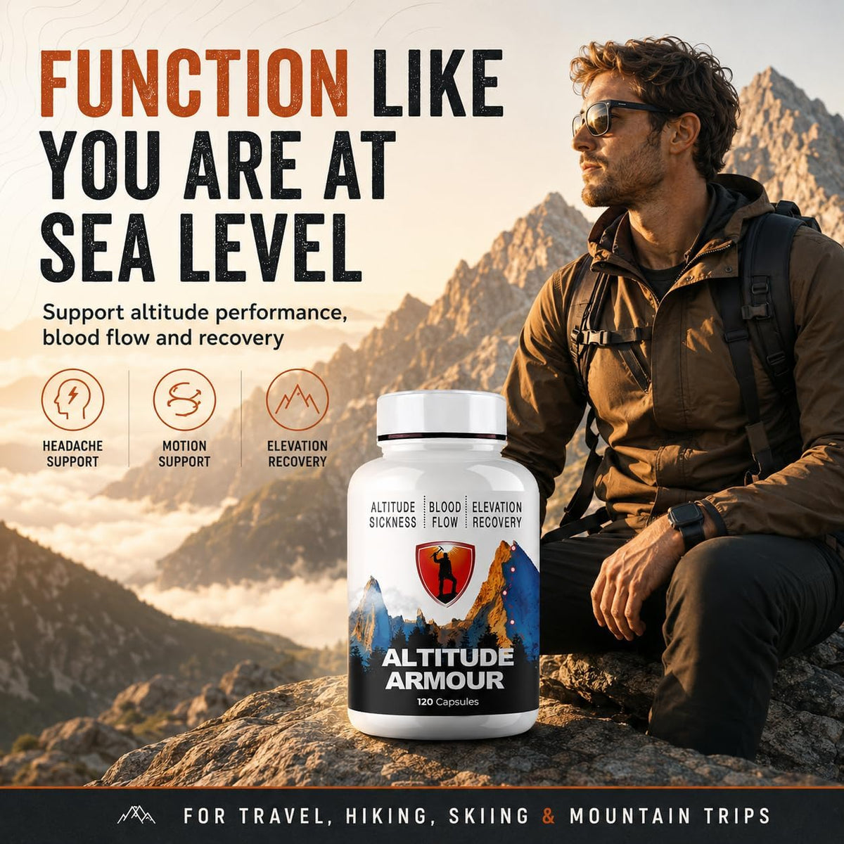 Altitude Sickness Prevention – Altitude Armour Premium Altitude Acclimatisation Support – Highly Bio-available High Altitude Formula for Travel, Hiking, Skiing, & Mountain Trips - görsel 5